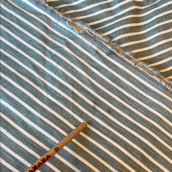 Striped Green and Cream Fabric - Picture 5 of 6